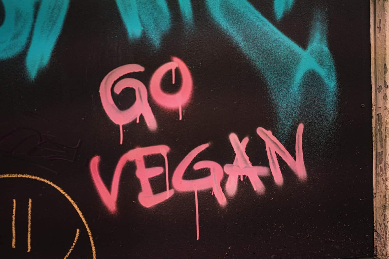 Go Vegan in graffiti font